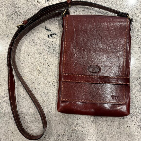Handmade Italian Leather Crossbody Bag - Picture 1 of 7